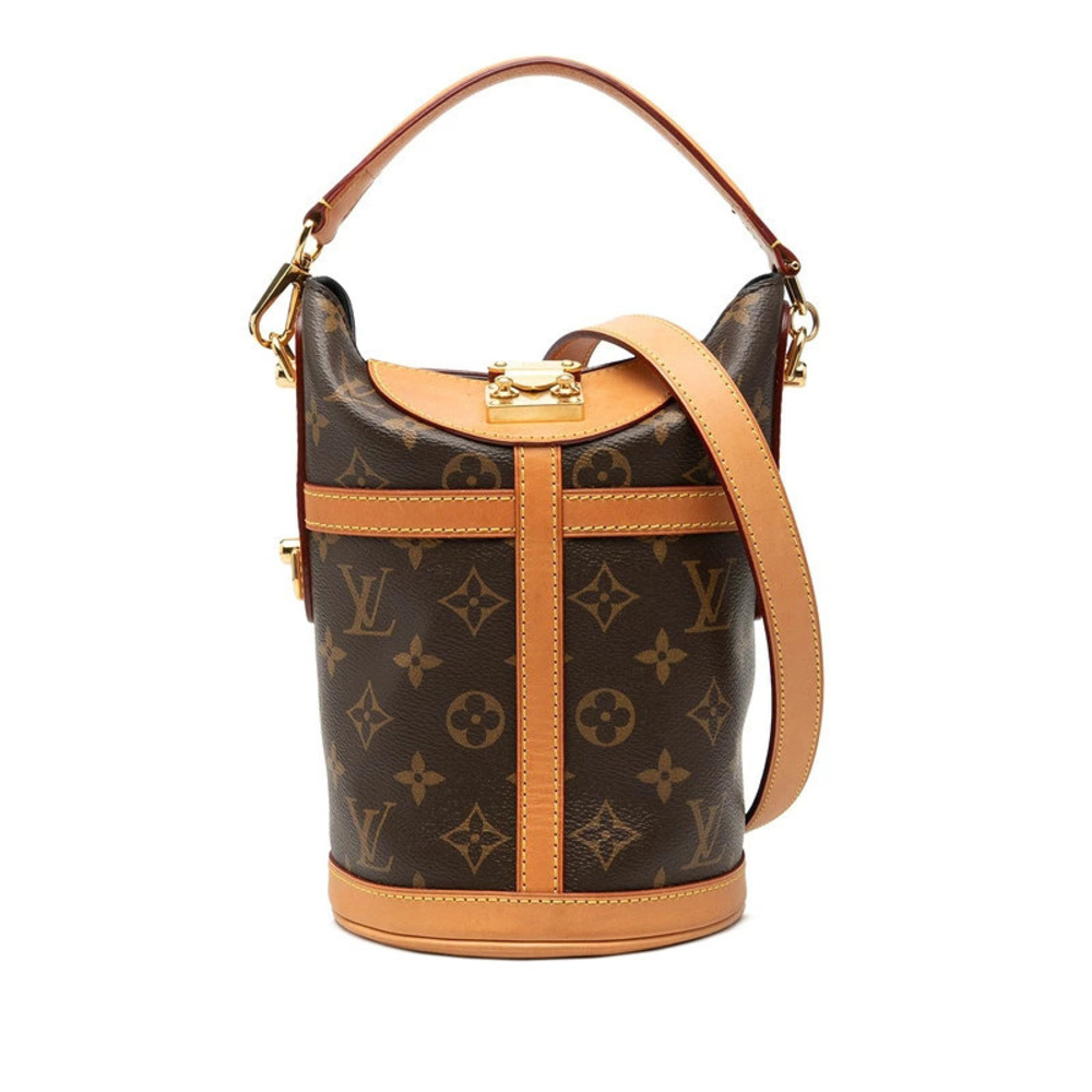 Louis Vuitton Monogram Duffle Bag Handbag Shoulder Brown Leather